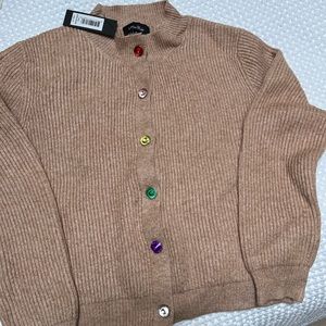 Rainbow jeweled button cardigan